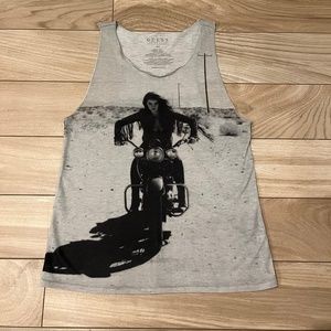Guess - Women's Motorcycle Girl Graphic Muscle Tank (XS)